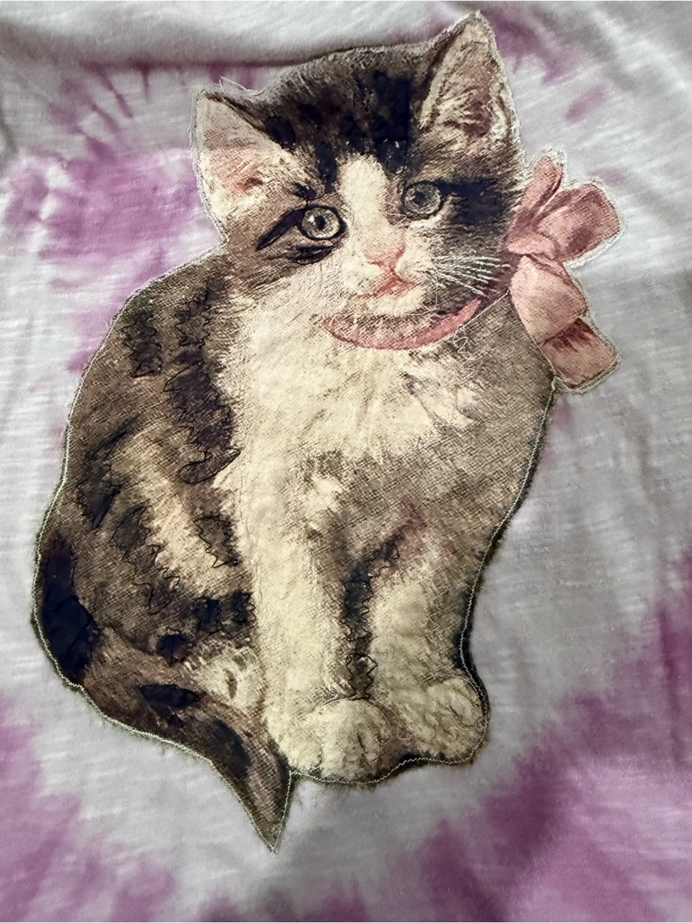 Magnolia Pearl Cat Kitty Jersey Tie Dye Applique Tee Shirt Dress Juniper - Picture 4 of 10
